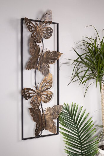 Muyika Design Muyika Farfal Metal Tablo Ev Ofis Kelebek 32x90 Tbl-m
