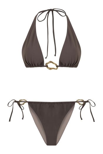 AQUELLA Triangle Bikini Set - Mink με αξεσουάρ