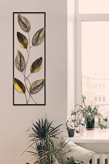 Muyika Design Muyika Fogli Metal Tablo Ev Ofis Dik Yaprak 90x32 Tbl-m