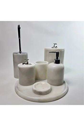 ege gross White Marble Bathroom Set 7Li/Marble Bathroom Set
