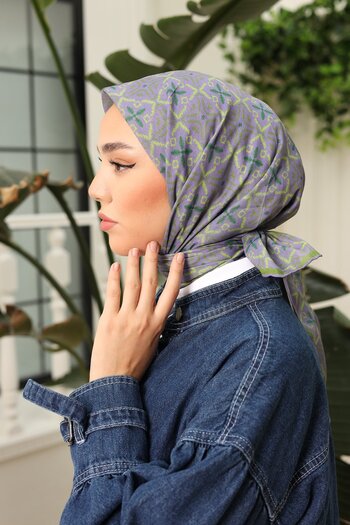 Silk Home Soft Cotton Compass Patterned Scarf