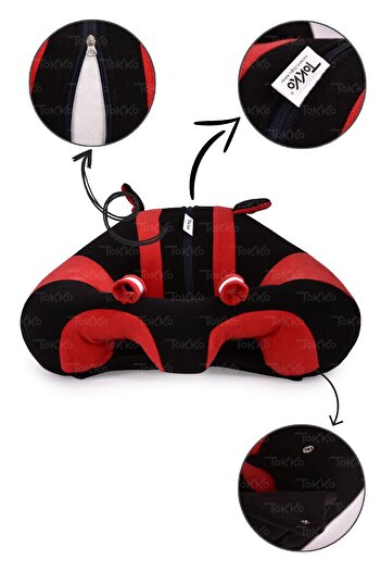 TOKKO Fiber Filling Baby Sitting Support - Anti-Tipping Black Red Large Baby Seat
