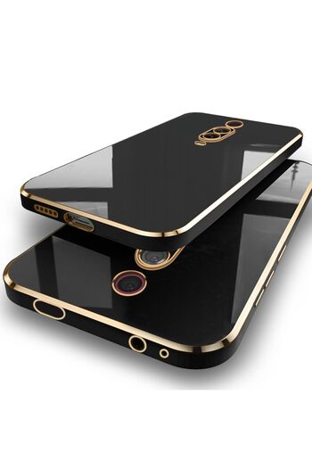 Fibaks Xiaomi Mi 9t Case Shiny Edge Gold Embroidered Camera Protect Cover