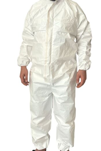 Online Disposable (4 Pieces) Laminated Hooded Protective 55 Gr Overalls