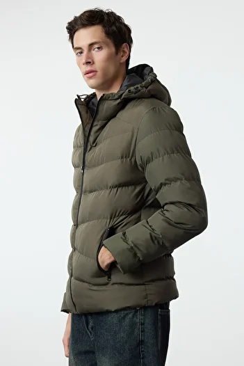 Trendyol Collection Khaki Regular Fit Winter Puffer Jacket Tmnaw25Mo00031