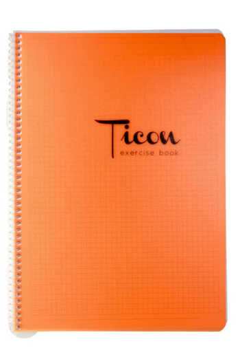 Ticon A4 60 Sheets Checked - Spiral Plastic Cover Notebook