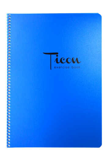 Ticon A4 60 Sheets Checked Spiral Plastic Cover Notebook