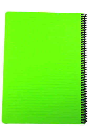 Mynote Flex A4 100 Sheets Lined Spiral Plastic Neon Cover Notebook
