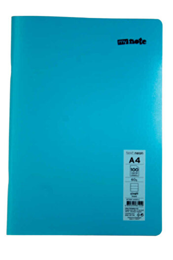 Mynote Text Neon A4 100 Sheets Lined Plastic Cover Notebook