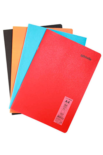 Mynote Text Neon A4 80 Sheets Unlined Plastic Cover Notebook