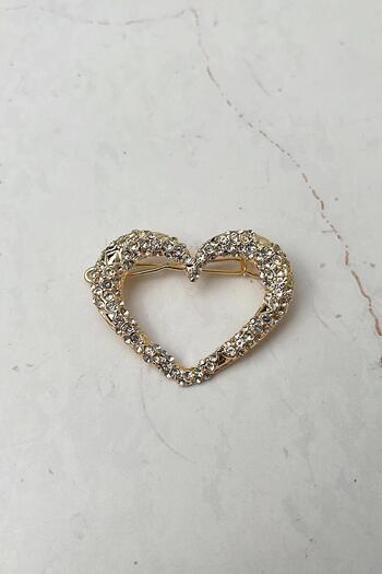 Modex Cataramă cu figurină de inimă de piatră de cristal