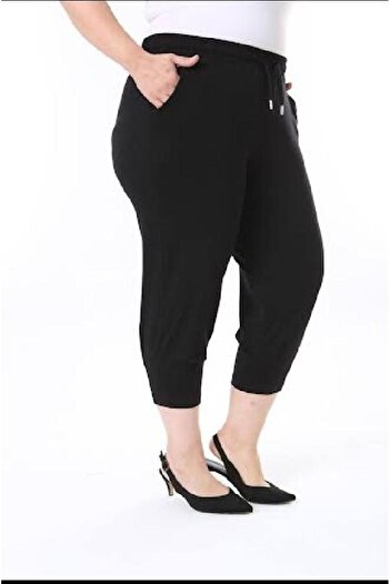 PARKDERİN Large Size Soft Textured, Elastic Waist, Narrow Leg, Baggy Trousers