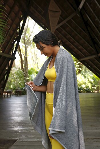 Green Petition Calm Granite - 100X180 cm Sports Towel, Sea, Pool, Pilates, Yoga, Gym, with Carrying Bag