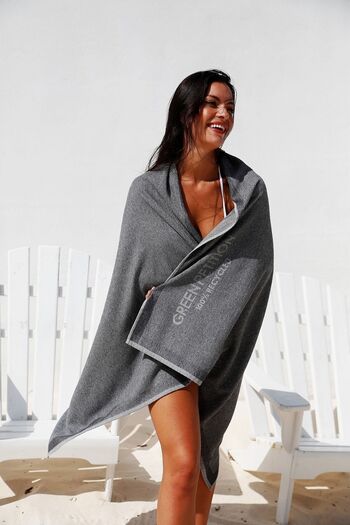 Green Petition Calm Granite - 100X180 cm Sports Towel, Sea, Pool, Pilates, Yoga, Gym, with Carrying Bag