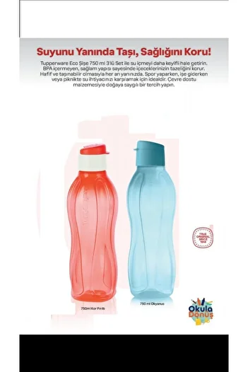 Tupperware Eco 750 ml Set of 2 - Bottle Drinker