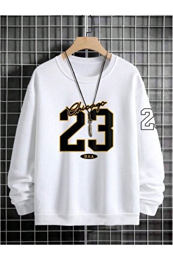 MOONBULL Ανδρικό φούτερ Oversize - Chicago 23 εμπρός και μανίκι με στάμπα