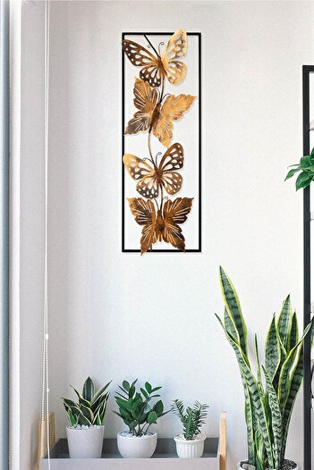 Muyika Design Muyika Farfal Metal Tablo Ev Ofis Kelebek 32x90 Tbl-m
