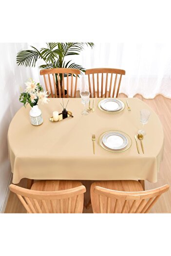 Zeren Home Care-free Liquid-proof Oval Tablecloth