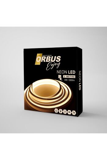 ORBUS Neon Şerit Led 3 Metre Gün Işığı + 220 Volt Fiş