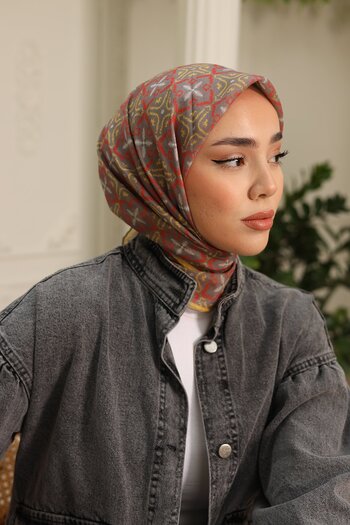 Silk Home Soft Cotton Compass Patterned Scarf