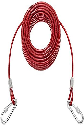 LİDERSAN ÇELİK 6 mm 3 Meters + 2 Screw Carabiner Dog Garden Binding