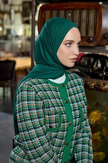 Qef Cozy Penye Şal Zümrüt Yeşili