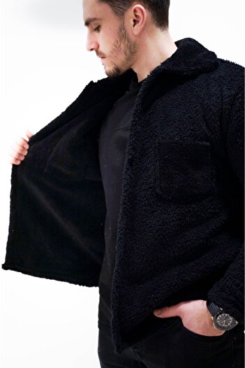 vestiyer giyim Unisex Μαύρο βελούδινο μπουφάν