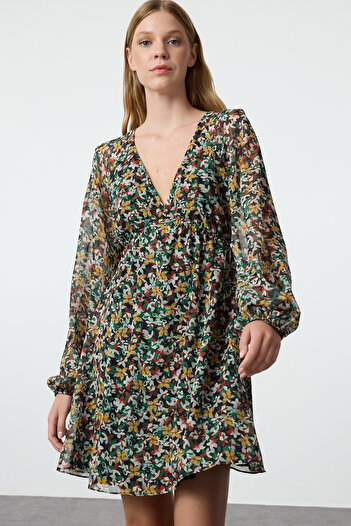 Trendyol Collection Többszínű etnikai mini szőtt ruha TWOSS23EL00519