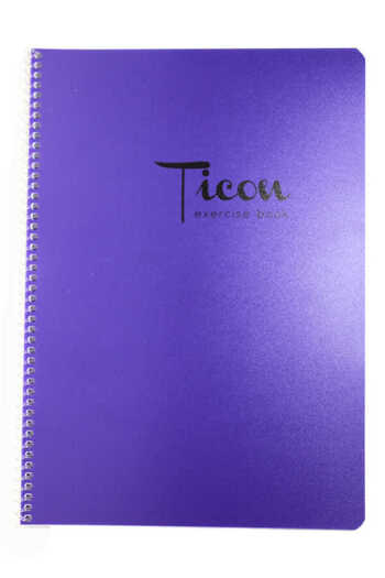Ticon A4 60 Sheets Checked Spiral Plastic Cover Notebook