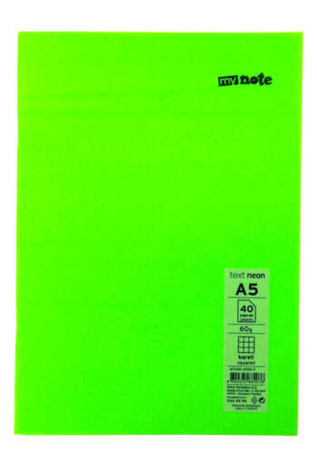 Mynote Text A5 40 Sheets Checkered Plastic Neon Cover Notebook