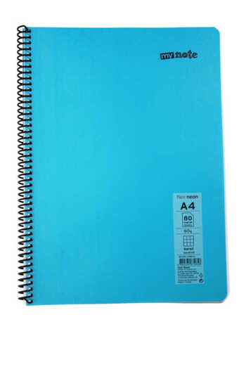 Mynote Flex A4 80 Sheets Checked Spiral Plastic Neon Cover Notebook