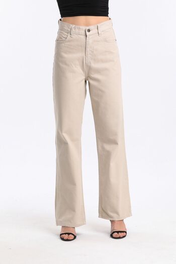 Geppetto High Waist Beige Mom Jean - Women's Wide Leg Penolope