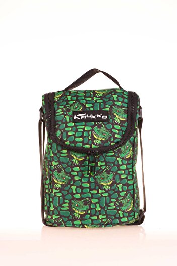 KAUKKO Square Crocodile Patterned Kids Lunchbox - L7165
