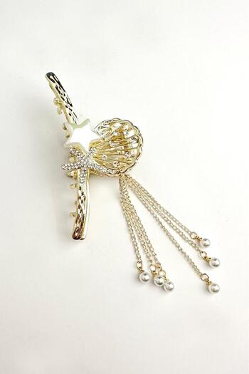 Modex Stoned Starfish Detailed Dangle Peg Buckle 9cm