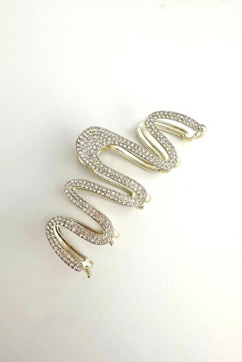 Modex Gold Color Double Sided Stoned Latch Buckle 10cm