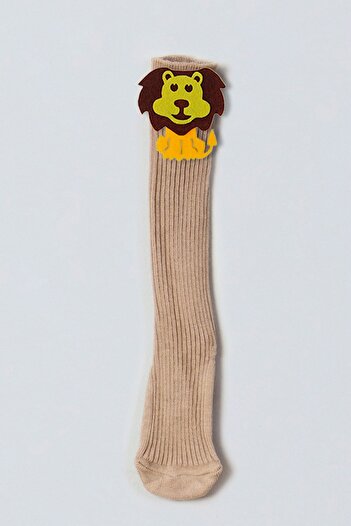 ADABEBEK Felted Knee Socks with Lion for Baby Girl