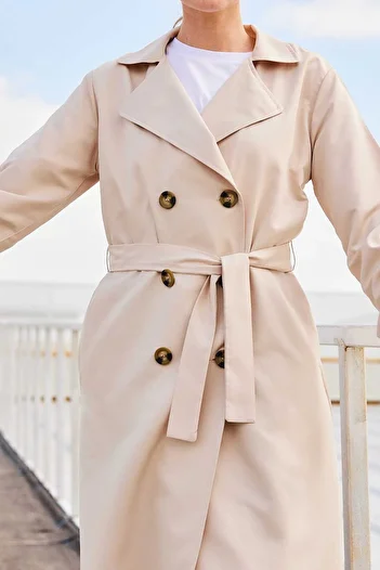 DEMOİSELLE Belted Women's Trench Coat