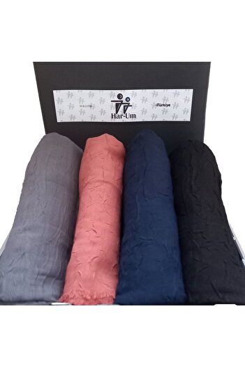 HAR-UM Ticaret Hijab Women's Bamboo Scarf Shawl Model-Set of 4