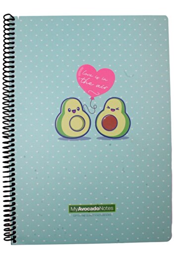 Gıpta Avocado A4 80 Sheets Lined Spiral Notebook - Love Is in the Air 5819