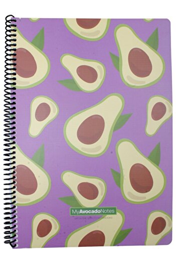Gıpta Lilac Avocado 5819 - A4 Spiraled Leaf Striped Cardboard Cover Notebook