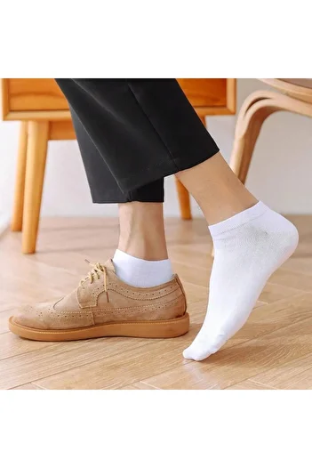 Mudizone White Unisex Sneakers Mesh Ankle Bottom 1 Pair Socks