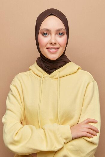 Larissa Scarf Χτενισμένο βαμβακερό σάλι καφέ