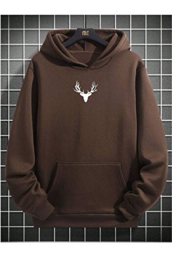 MOONBULL Ανδρικό φούτερ με κουκούλα Oversize - Deer Printed