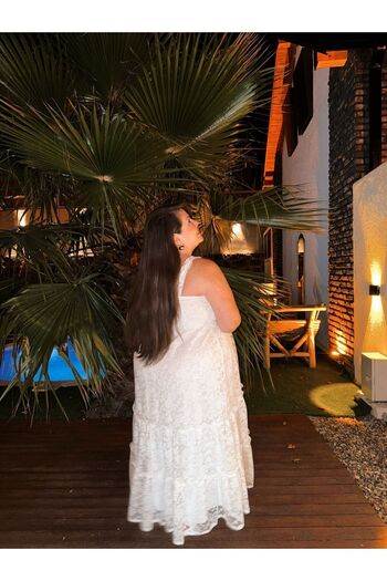 Kendinisevbutik Φόρεμα Maxi Size Curve Λευκό Δαντέλα Plus Size