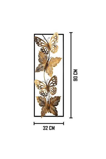 Muyika Design Muyika Farfal Metal Tablo Ev Ofis Kelebek 32x90 Tbl-m