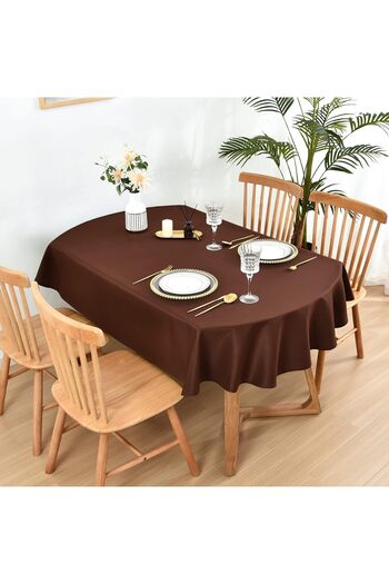 Zeren Home Care-free Liquid-proof Oval Tablecloth