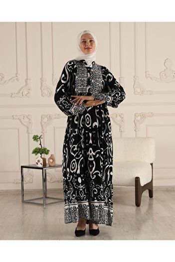 fistan Alaçatı Φόρεμα Hijab Φόρεμα Καλοκαιρινό Φόρεμα Σάλι Φόρεμα Φόρεμα με μοτίβο νερού
