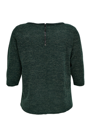 Only Carmakoma LDS Jersey - 3/4 Sleeve, Zipper Detail, Curved Hemline Blouse NML19404