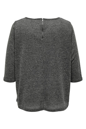 Only Carmakoma LDS Jersey - 3/4 Sleeve, Zipper Detail Light Color Hemline Dried