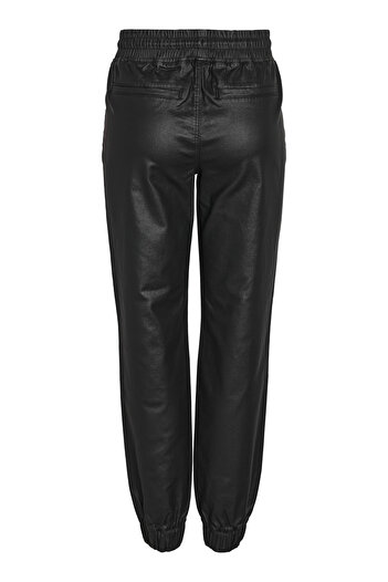 Noisy May NWELASTIC WAISTBAND - COATED BLACK Jogger Pant